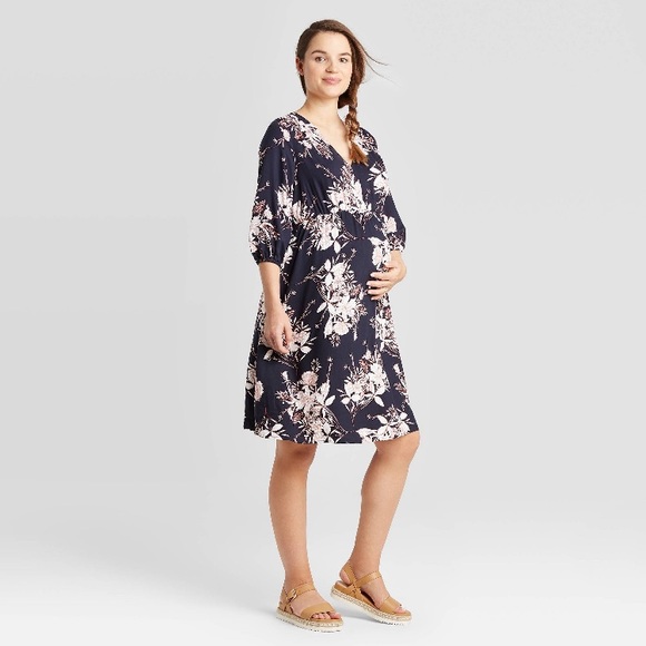 Maternity Dress - Floral Fit and Flare - Picture 1 of 2